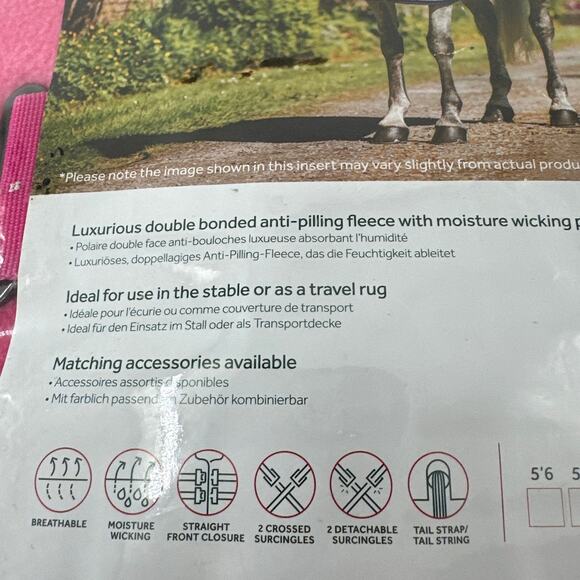 Horseware Witney Pink Newmarket Fleece Cooler Size 84 inch. New - Picture 5 of 9